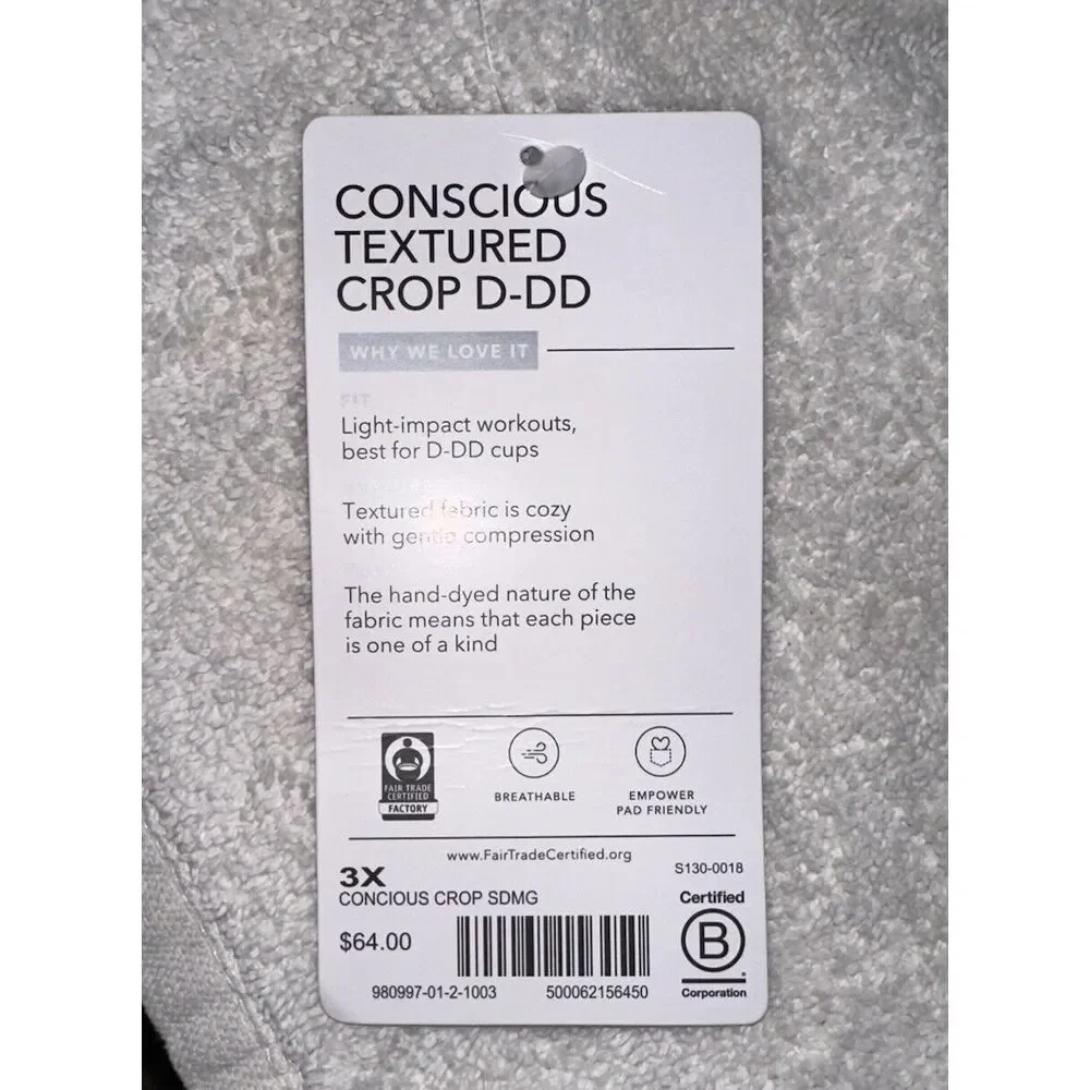 ATHLETA NWT Conscious Crop Sports Bra Tank Size 3XL High Neck Gym‎ Tie-Dye